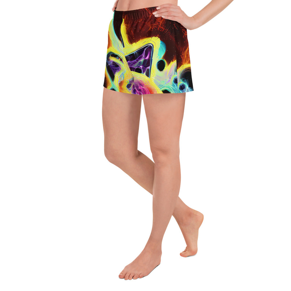 Women’s Athletic Shorts - Etherial Eruption