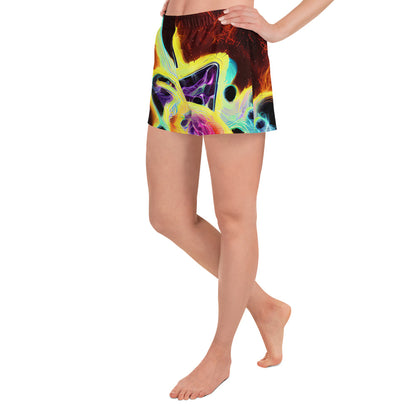 Women’s Athletic Shorts - Etherial Eruption
