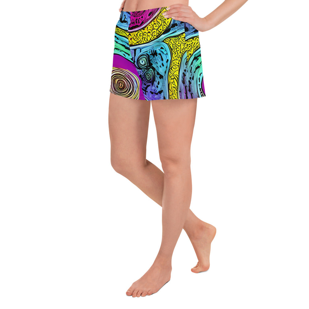 Women’s Athletic Shorts - Orbiting Orbs