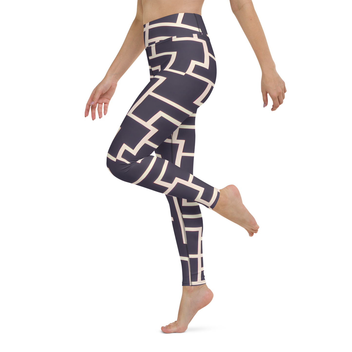 Yoga Leggings - Gilded Gridlock