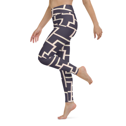 Yoga Leggings - Gilded Gridlock