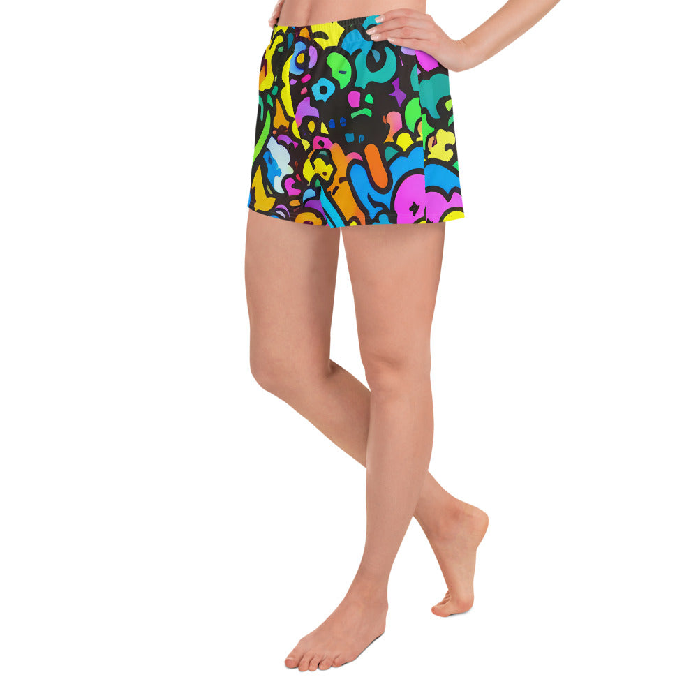 Women’s Athletic Shorts - Kaleidoscope Garden