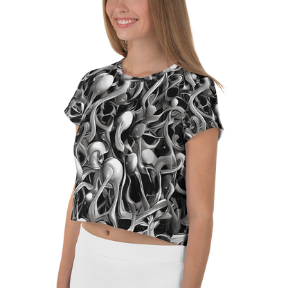 Women's Crop Tee - Fluid Monochrome