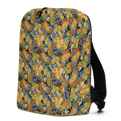 Minimalist Backpack - Whimsical Feline Dance