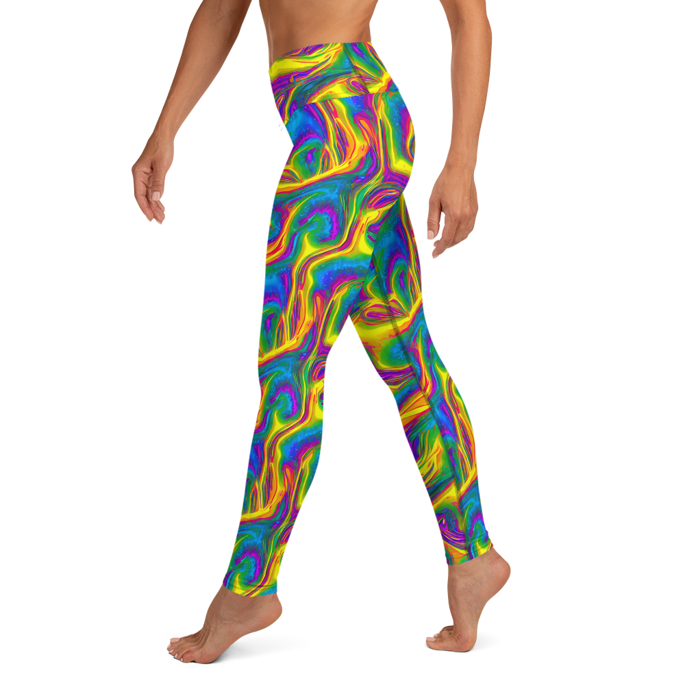 Yoga Leggings - Electric Aurora