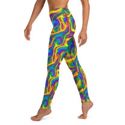 Yoga Leggings - Electric Aurora