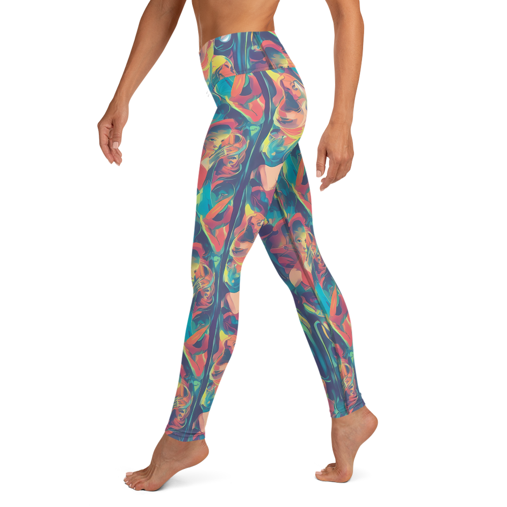 Yoga Leggings - Neon Aurora