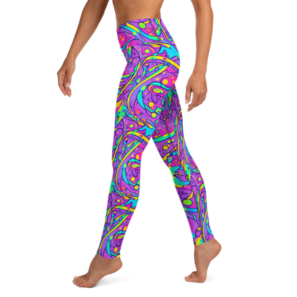 Yoga Leggings - Neon Galaxy Whirl