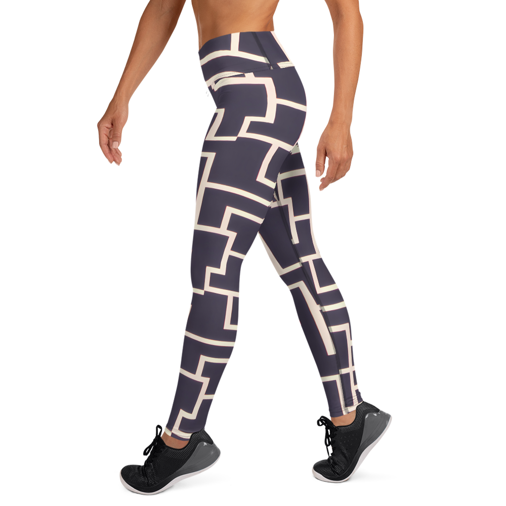 Yoga Leggings - Gilded Gridlock