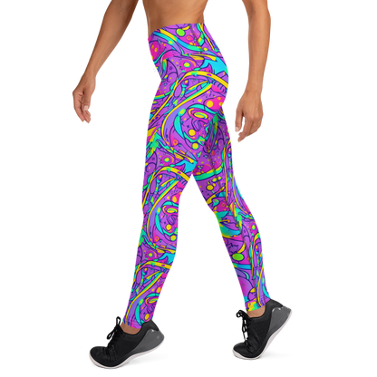 Yoga Leggings - Neon Galaxy Whirl