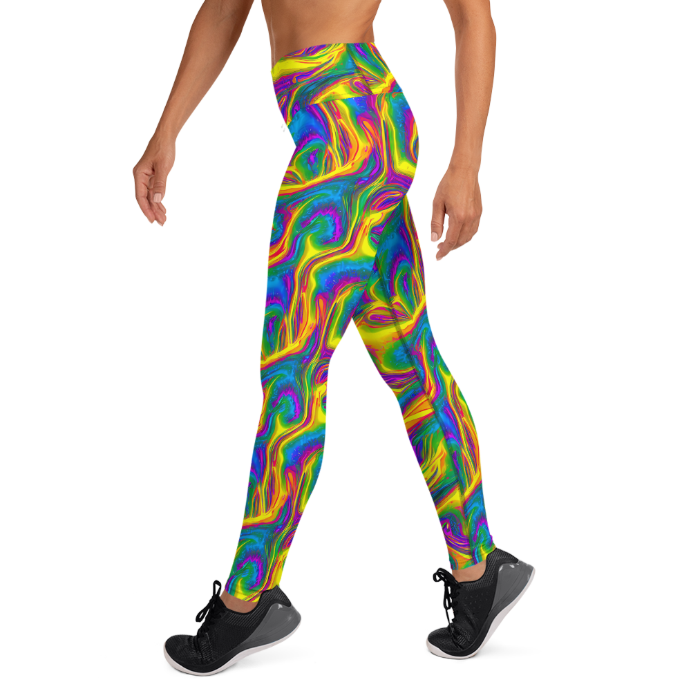 Yoga Leggings - Electric Aurora