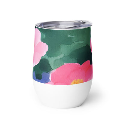 Wine Tumbler - Pink Blossom Serenade