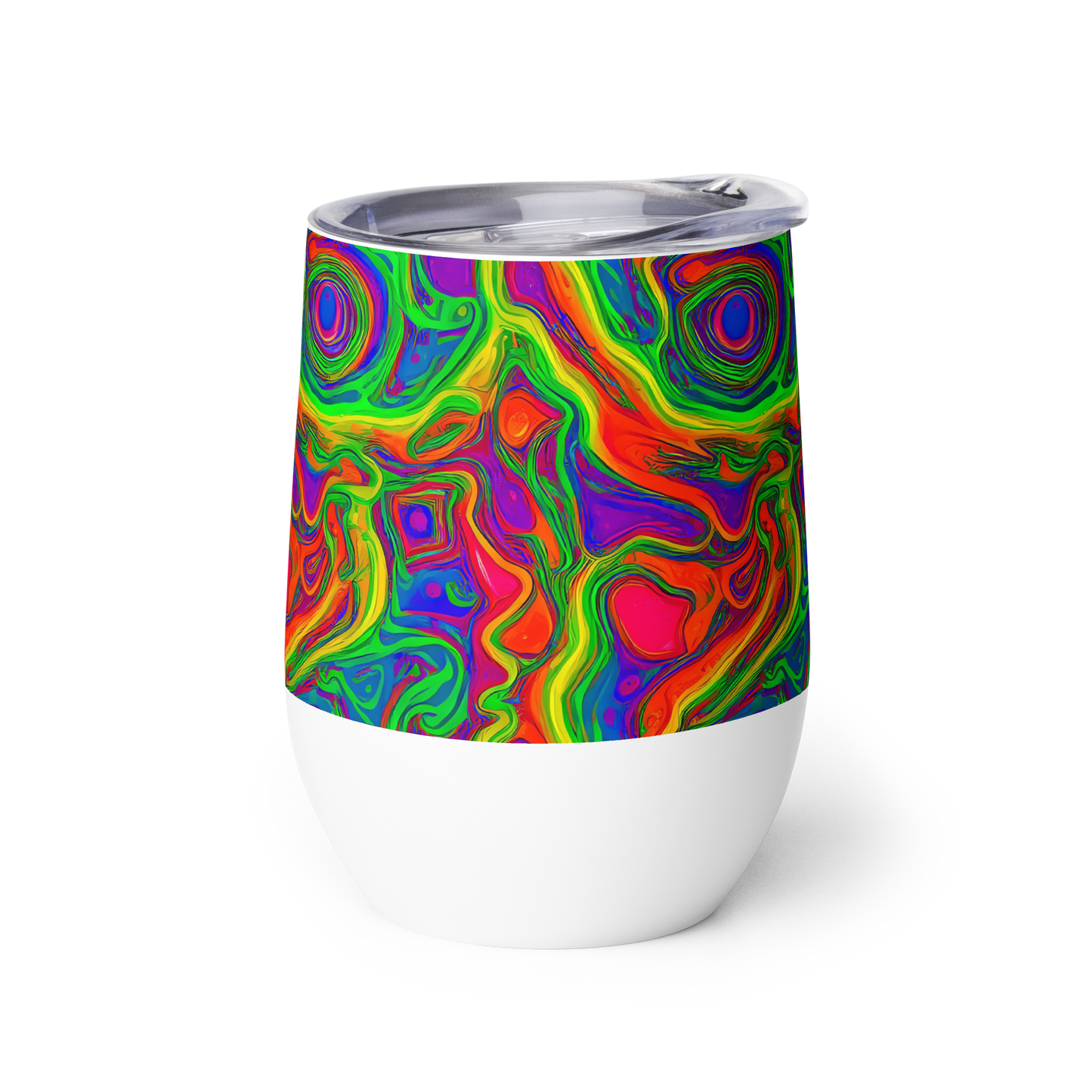 Wine Tumbler - Psychedelic Waves