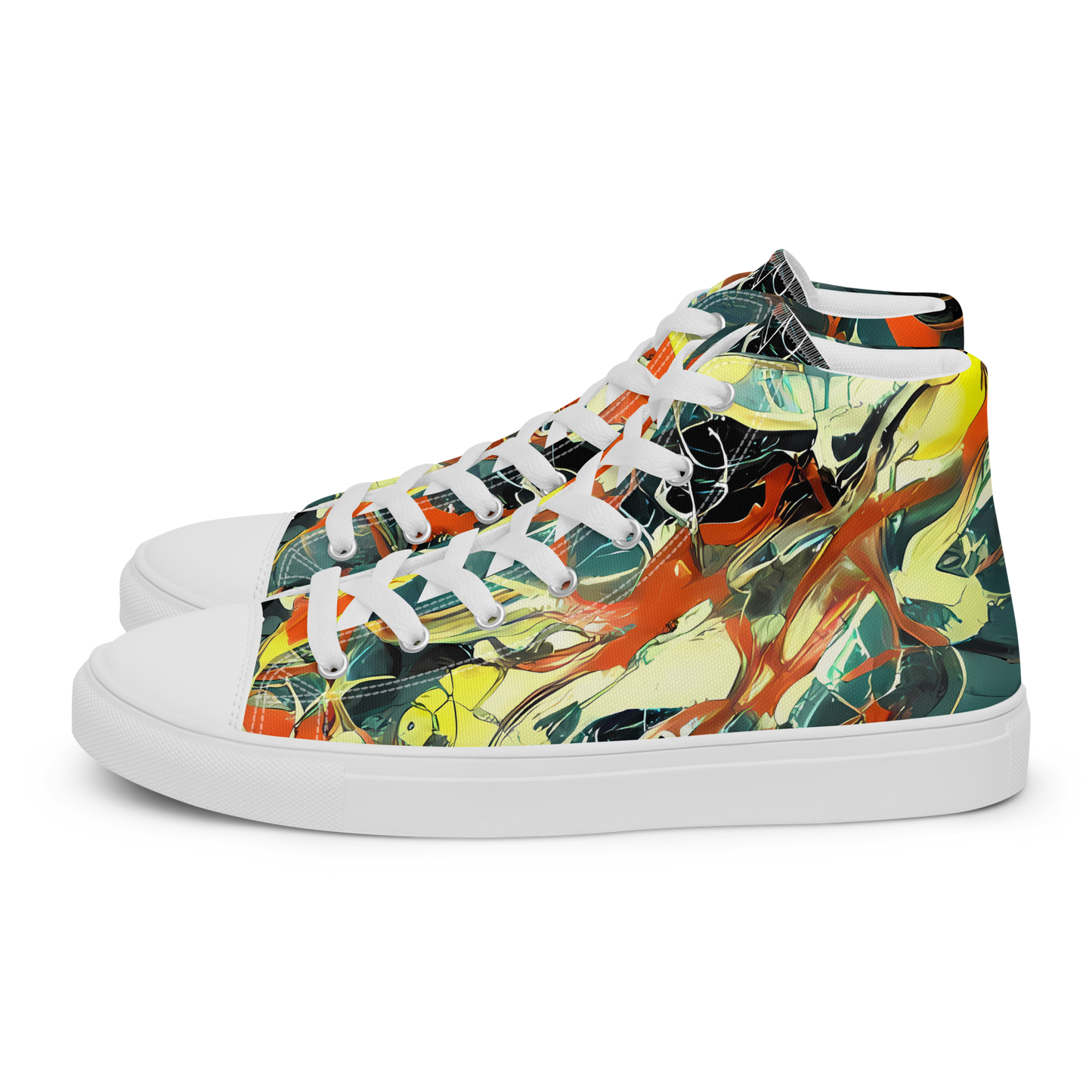 Men's High Top Canvas Shoes - Fluid Firestorm