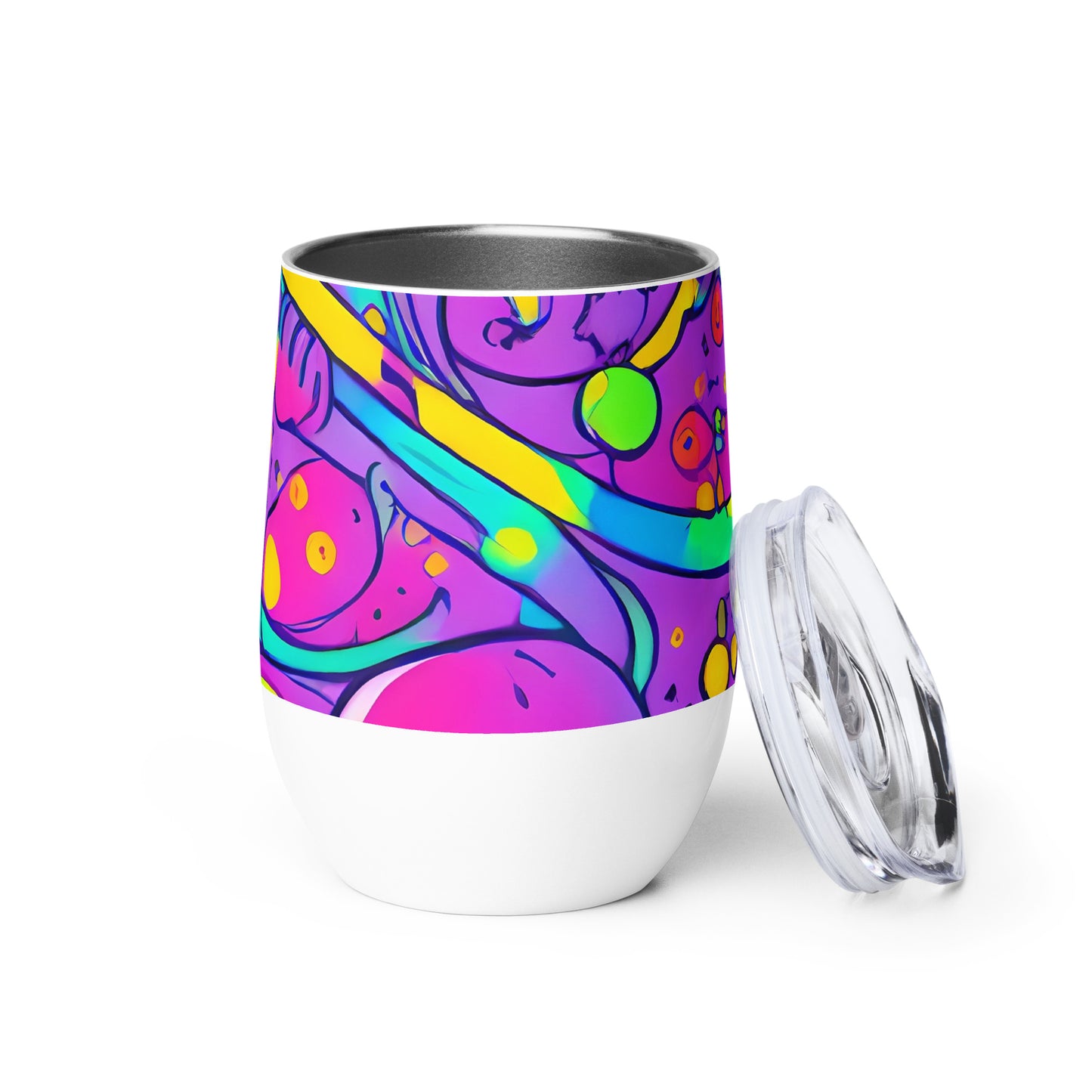 Wine Tumbler - Neon Galaxy Whirl