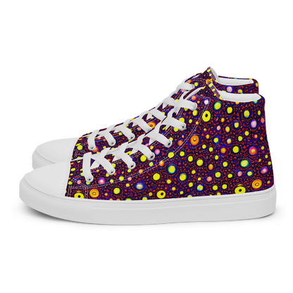 Men's High Top Canvas Shoes - Cosmic Dotscape