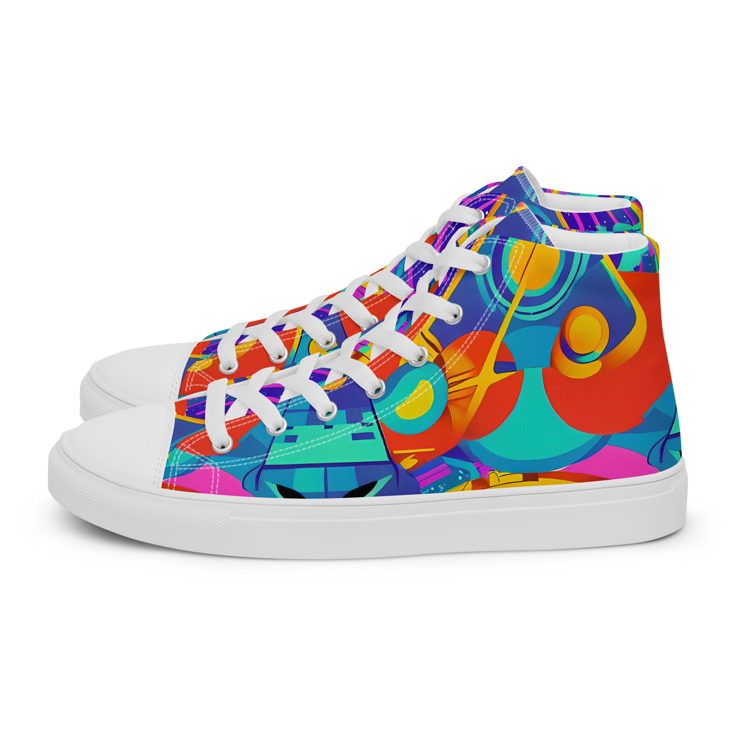 Men's High Top Canvas Shoes - Blast of Color