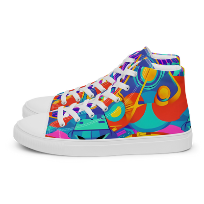 Men's High Top Canvas Shoes - Blast of Color