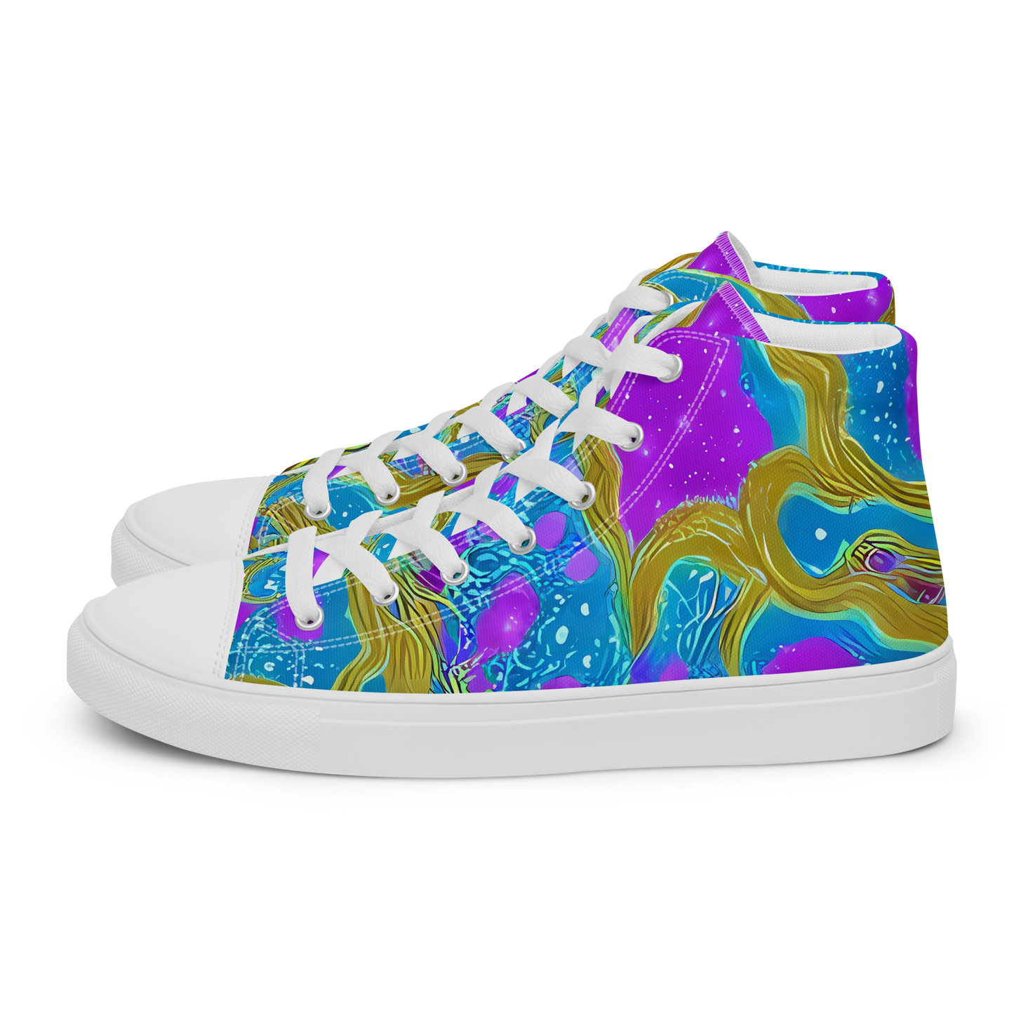 Men's High Top Canvas Shoes - Mystic Waves