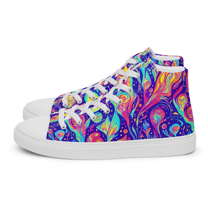 Men's High Top Canvas Shoes - Mystic Petal Dance