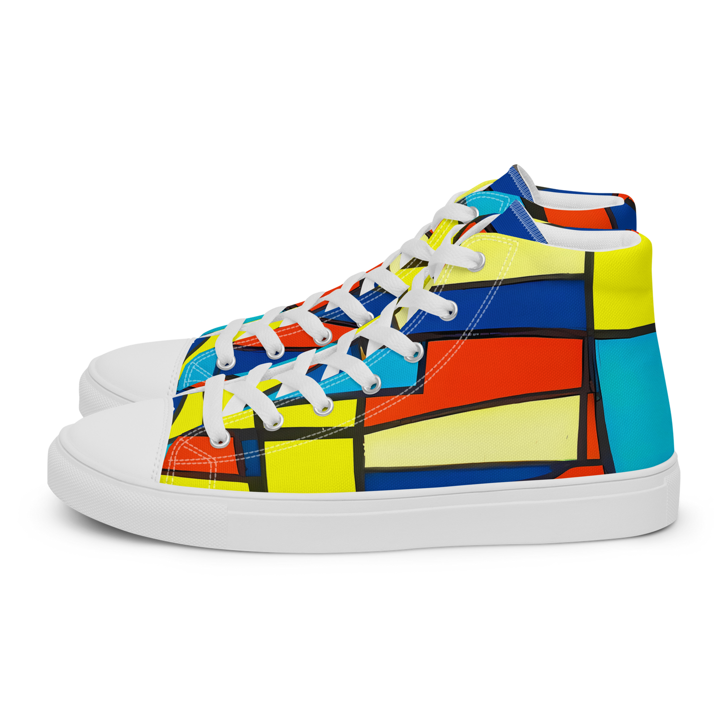 Women's High Top Canvas Shoes - Neon Fractals