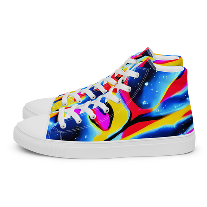 Men's High Top Canvas Shoes - Electric Dreamscape