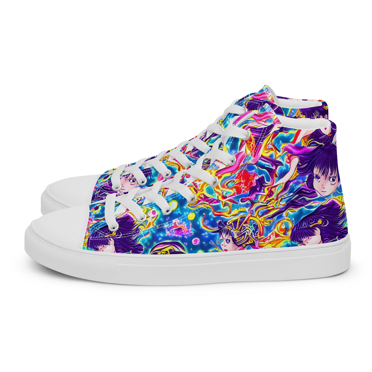 Men's High Top Canvas Shoes - Aquatic Whim