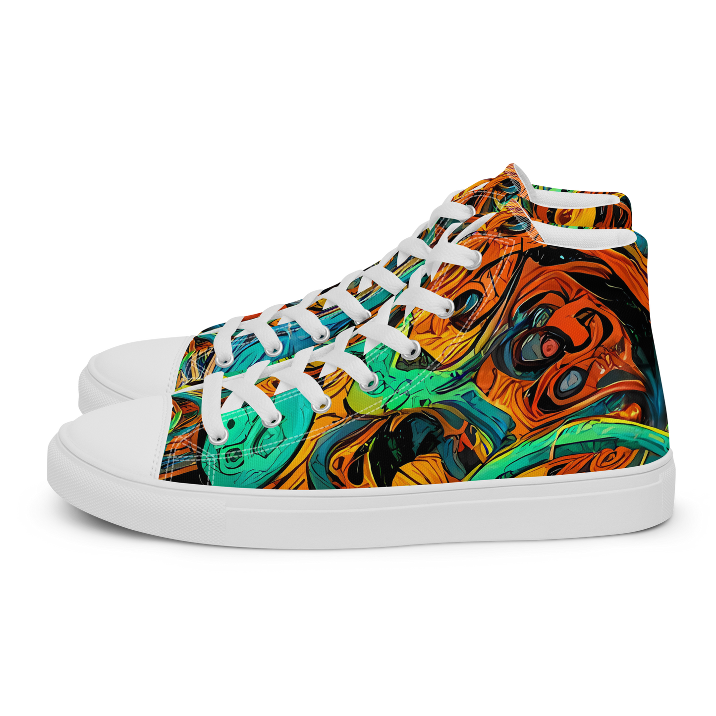 Women's High Top Canvas Shoes - Flaming Mirage