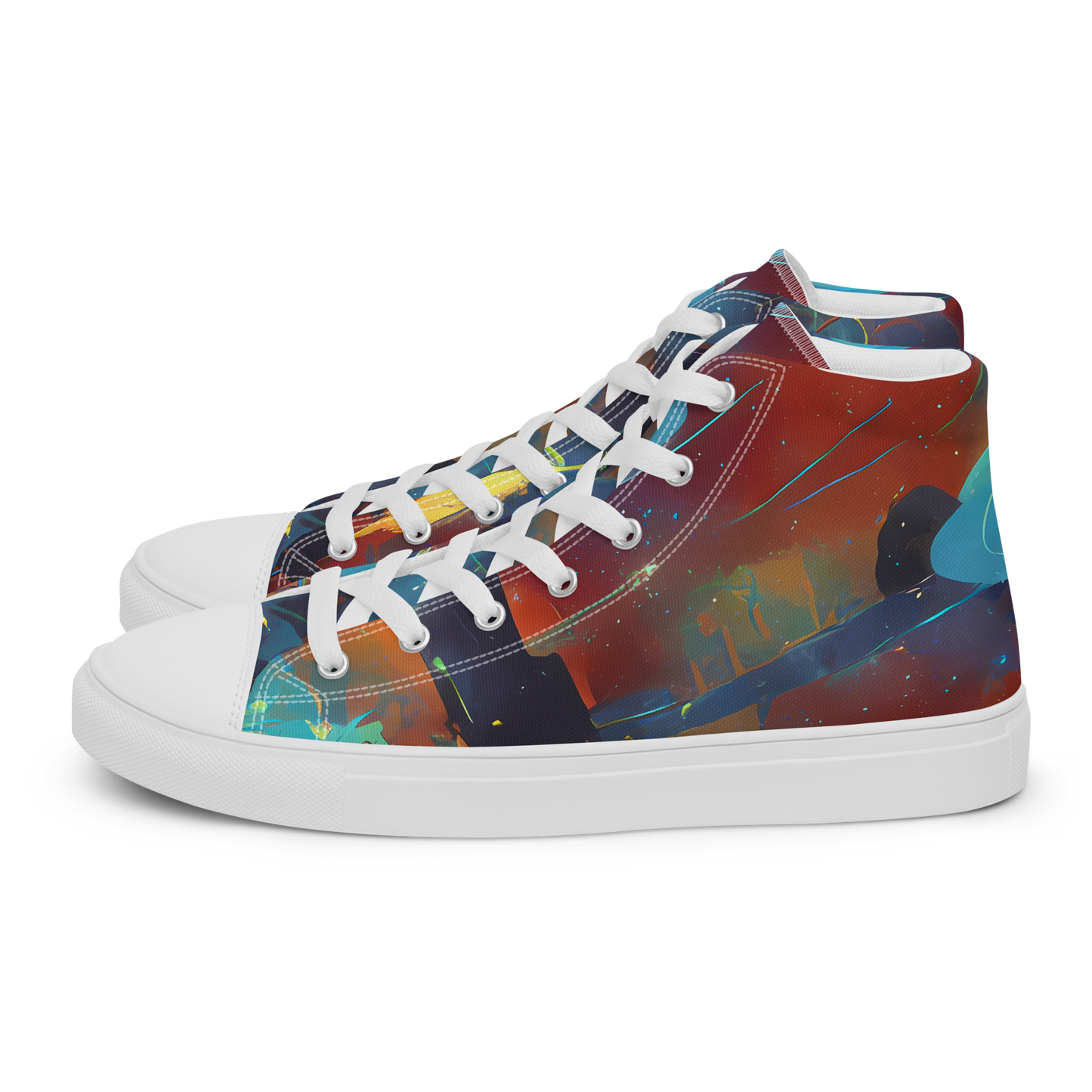 Men's High Top Canvas Shoes - Journey Through Infinity