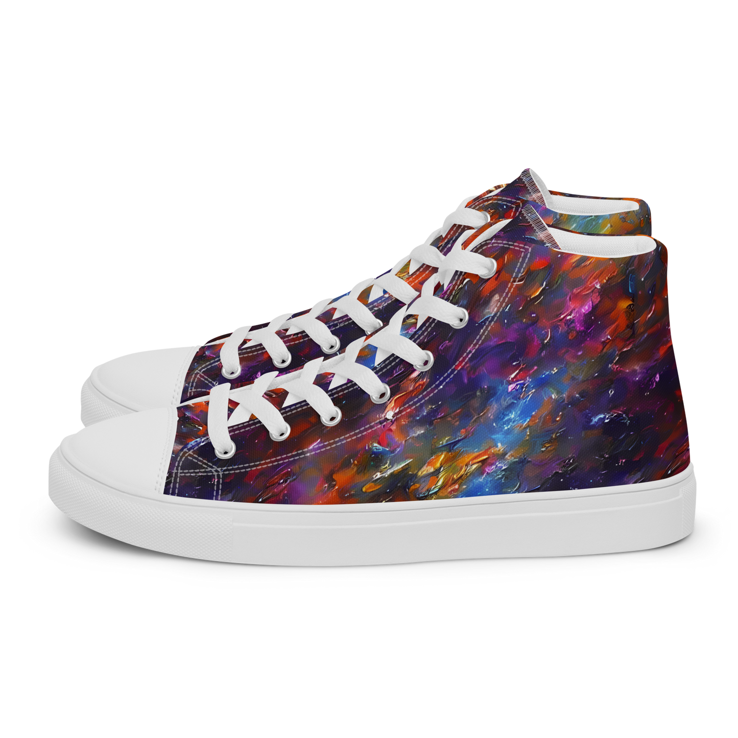 Women's High Top Canvas Shoes - Auroral Ripples