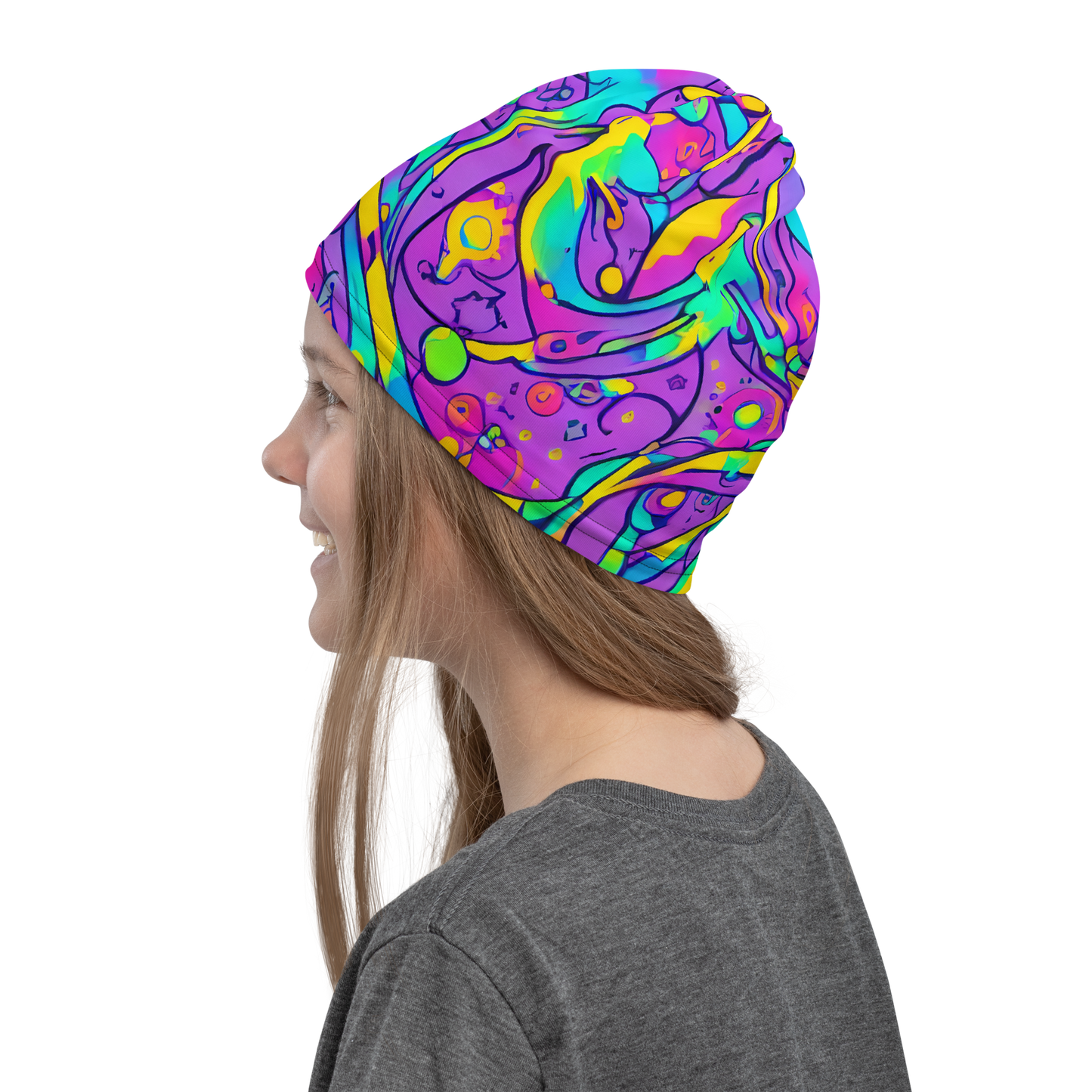 Neck Gaiter - Neon Galaxy Whirl