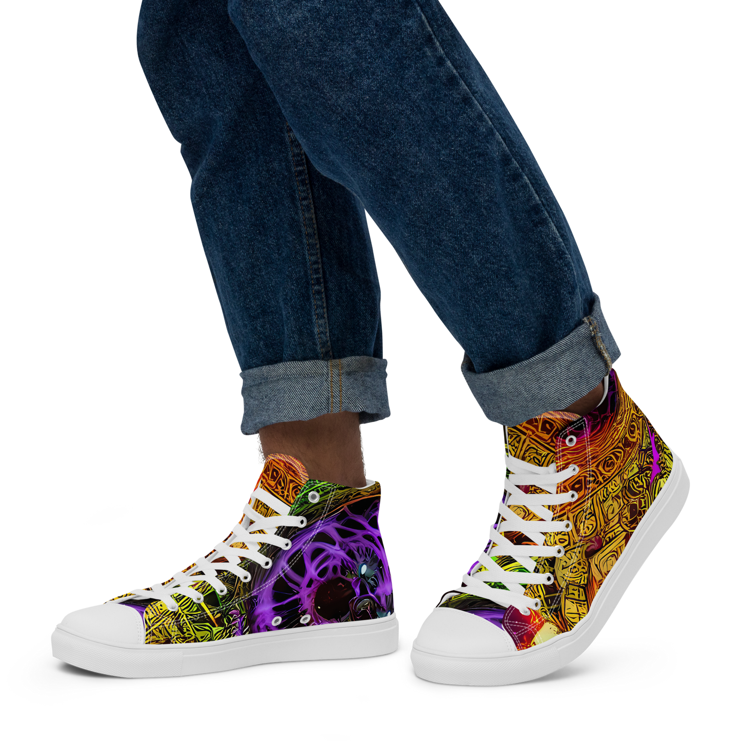 Men's High Top Canvas Shoes - Neon Glyphworks