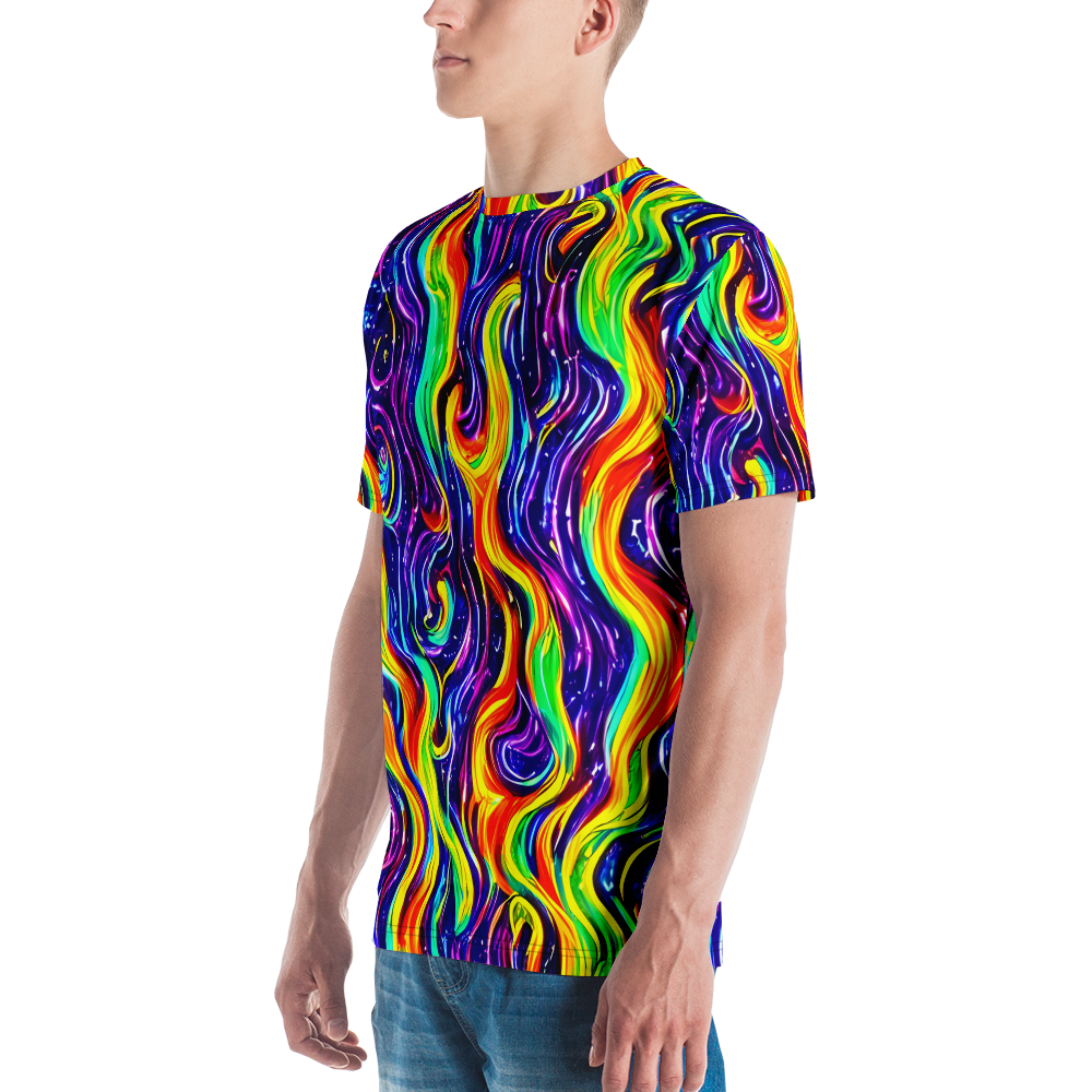 Men's Crew Neck T-Shirt - Galactic Flames