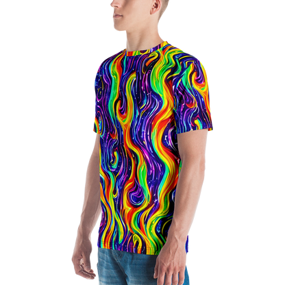 Men's Crew Neck T-Shirt - Galactic Flames