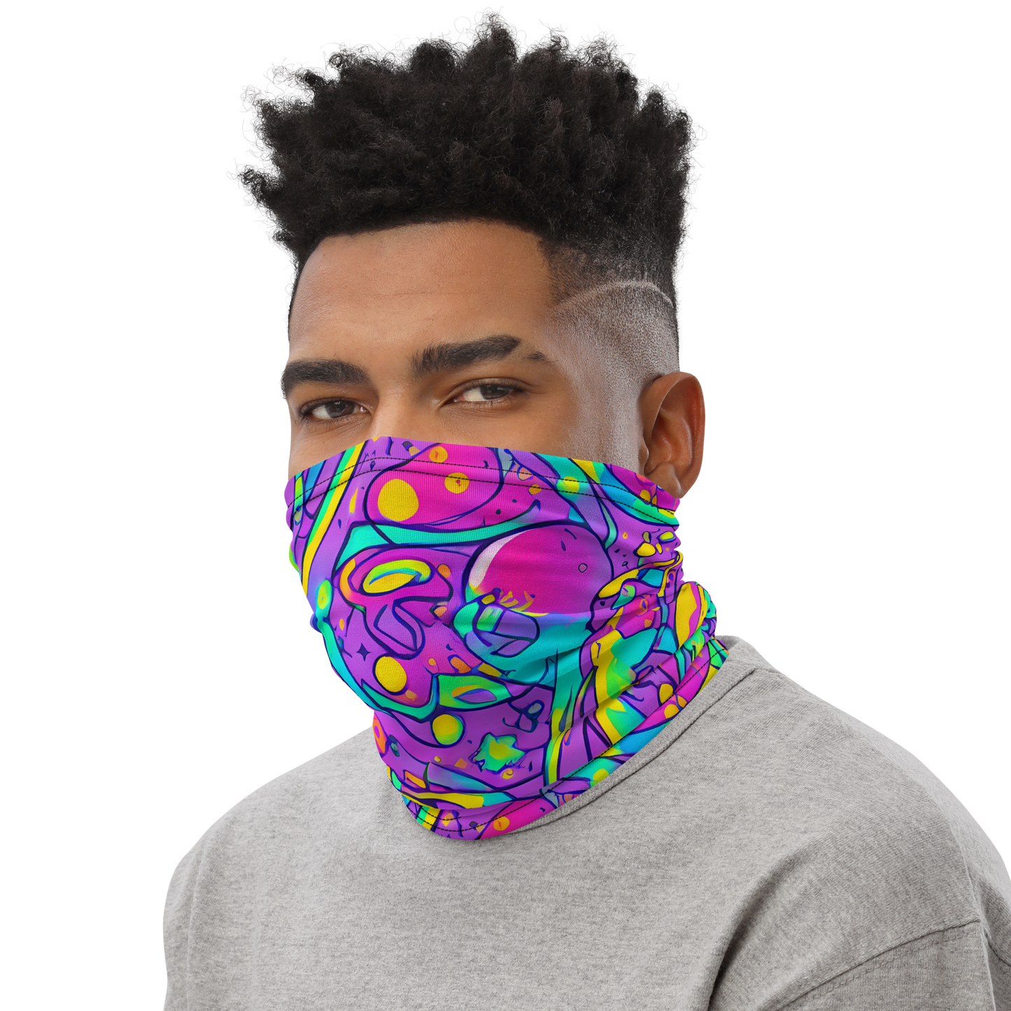 Neck Gaiter - Neon Galaxy Whirl
