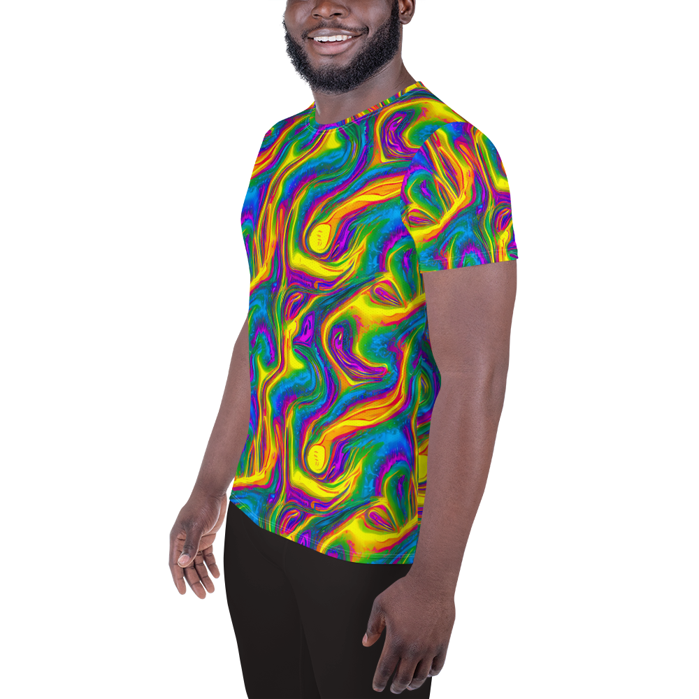 Men's Athletic T-Shirt - Electric Aurora