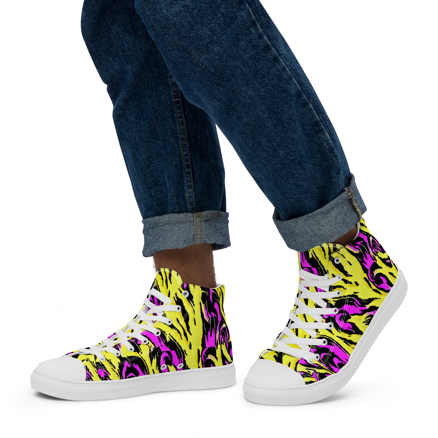 Men's High Top Canvas Shoes - Neon Savanna