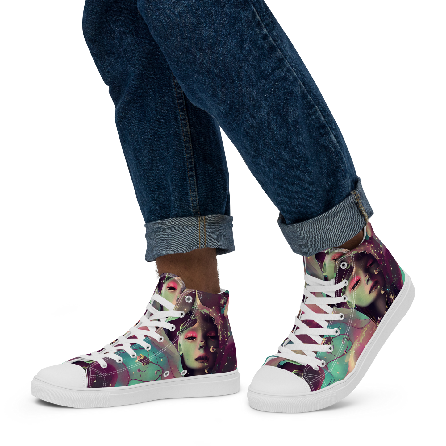 Men's High Top Canvas Shoes - Nouveau Galaxy