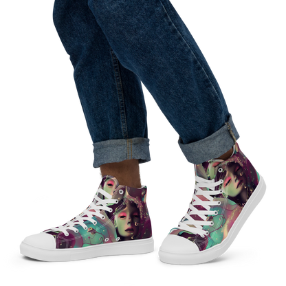 Men's High Top Canvas Shoes - Nouveau Galaxy