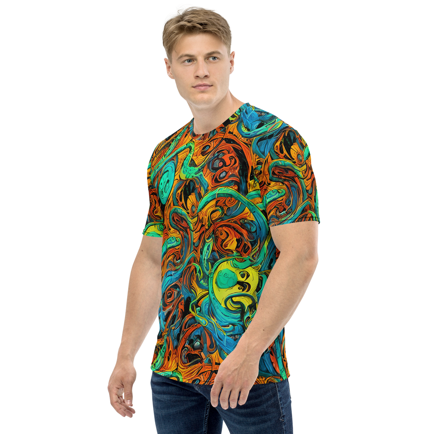 Men's Crew Neck T-Shirt - Flaming Mirage