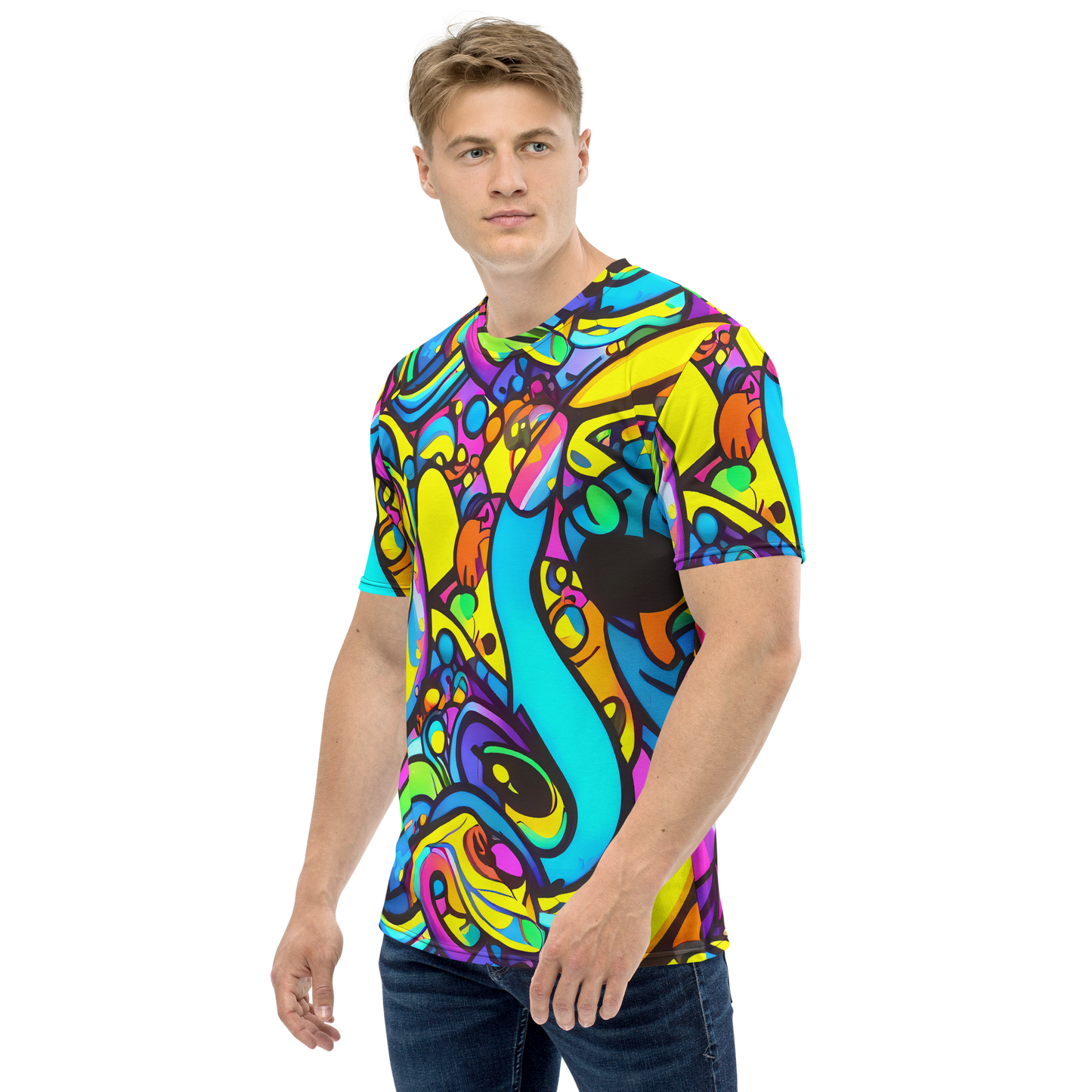 Men's Crew Neck T-Shirt - Kaleidoscopic Flow