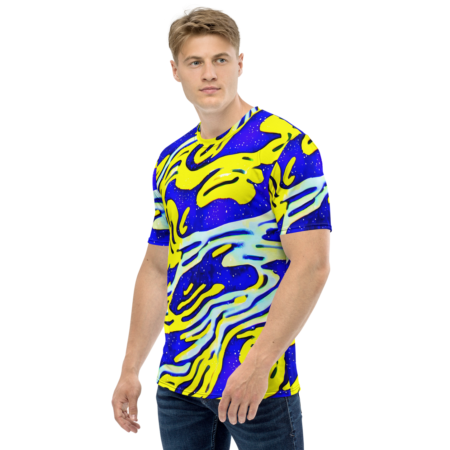 Men's Crew Neck T-Shirt - Electric Horizon