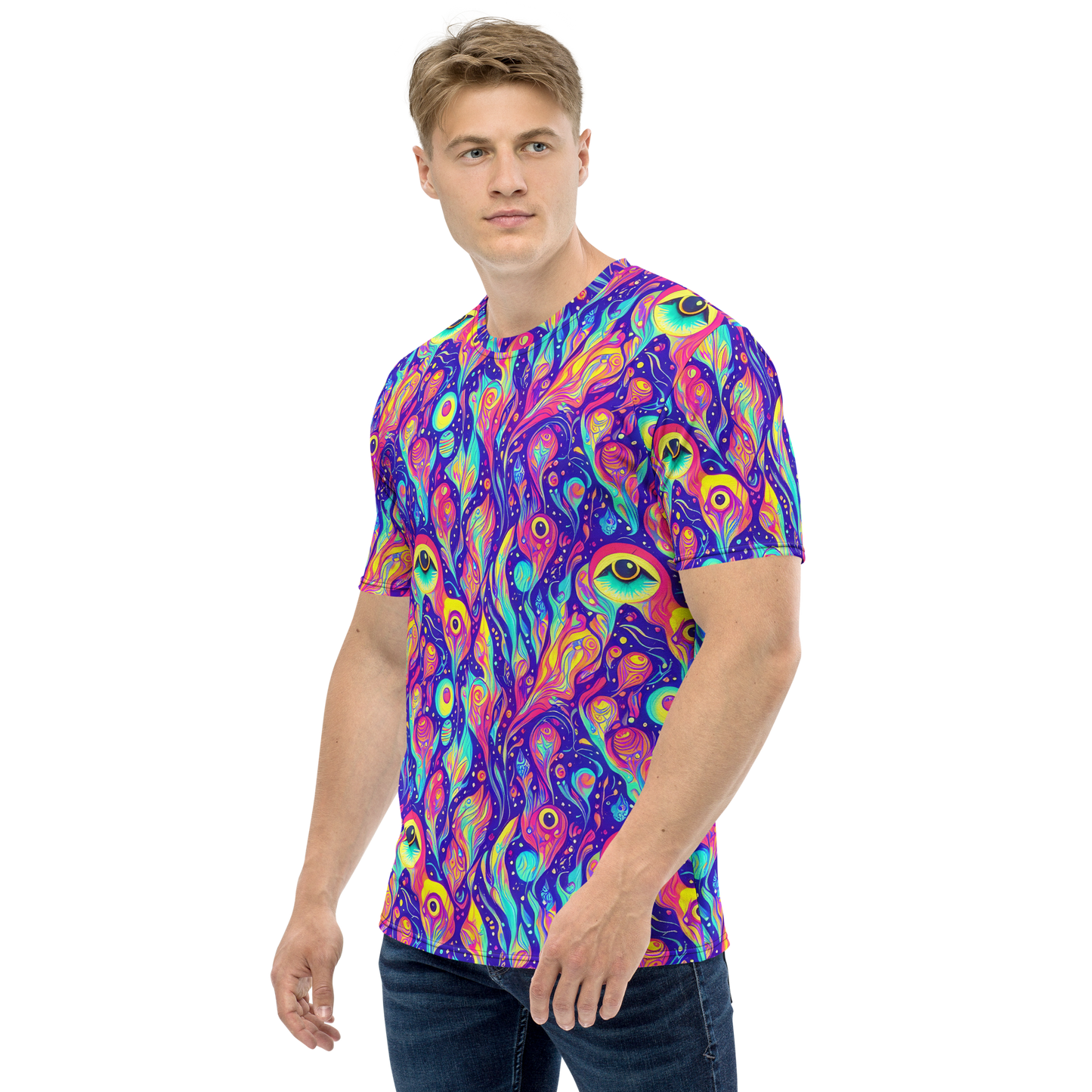 Men's Crew Neck T-Shirt - Mystic Petal Dance