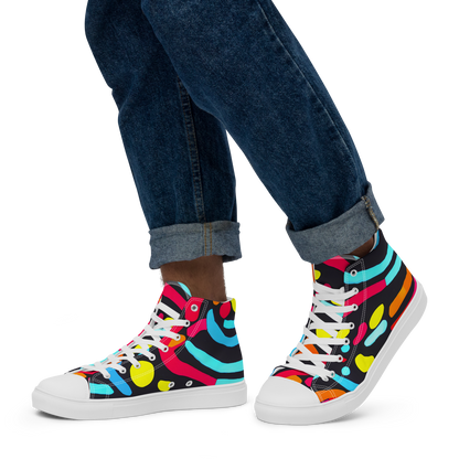 Men's High Top Canvas Shoes - Midnight Stream