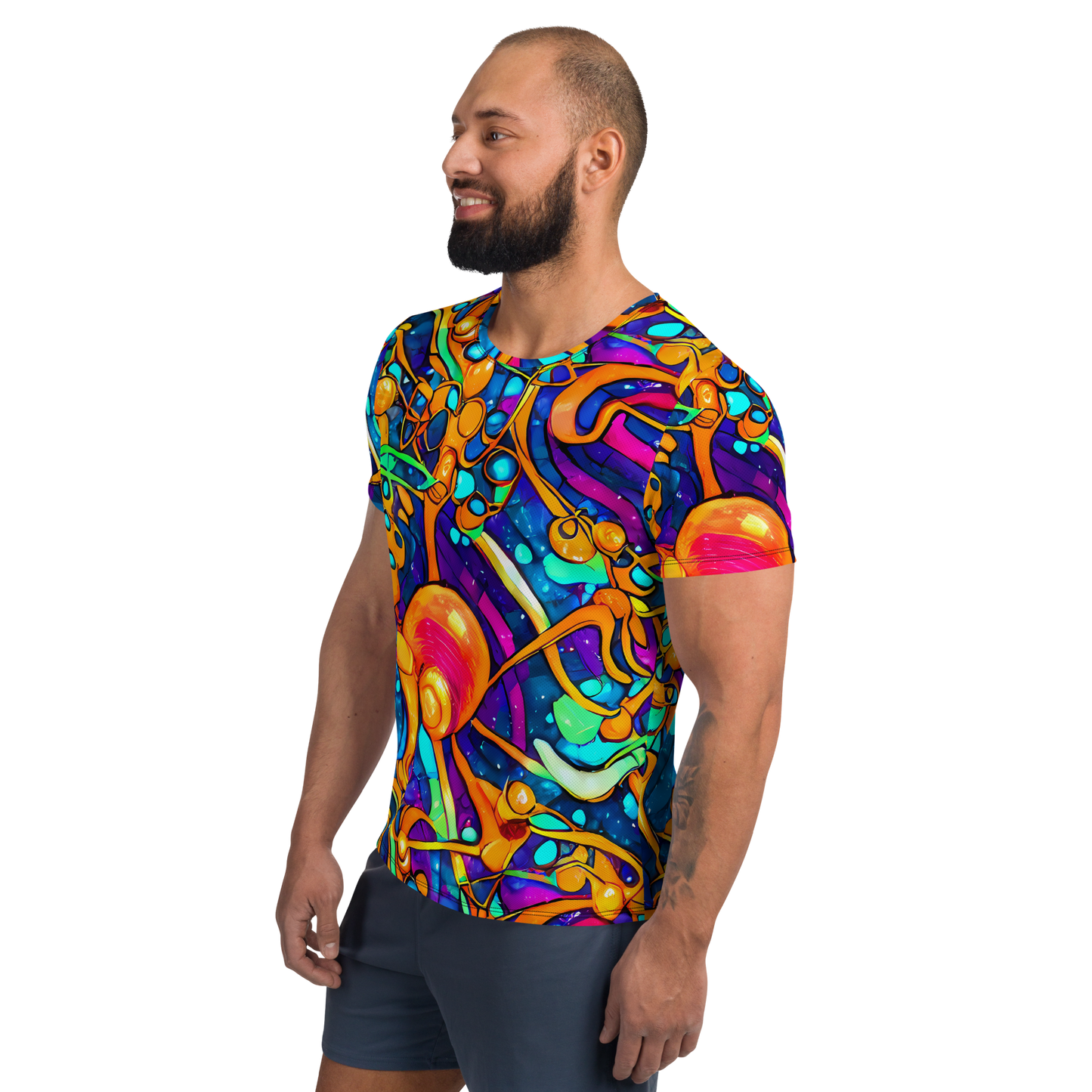 Men's Athletic T-Shirt - Iridescent Nebula