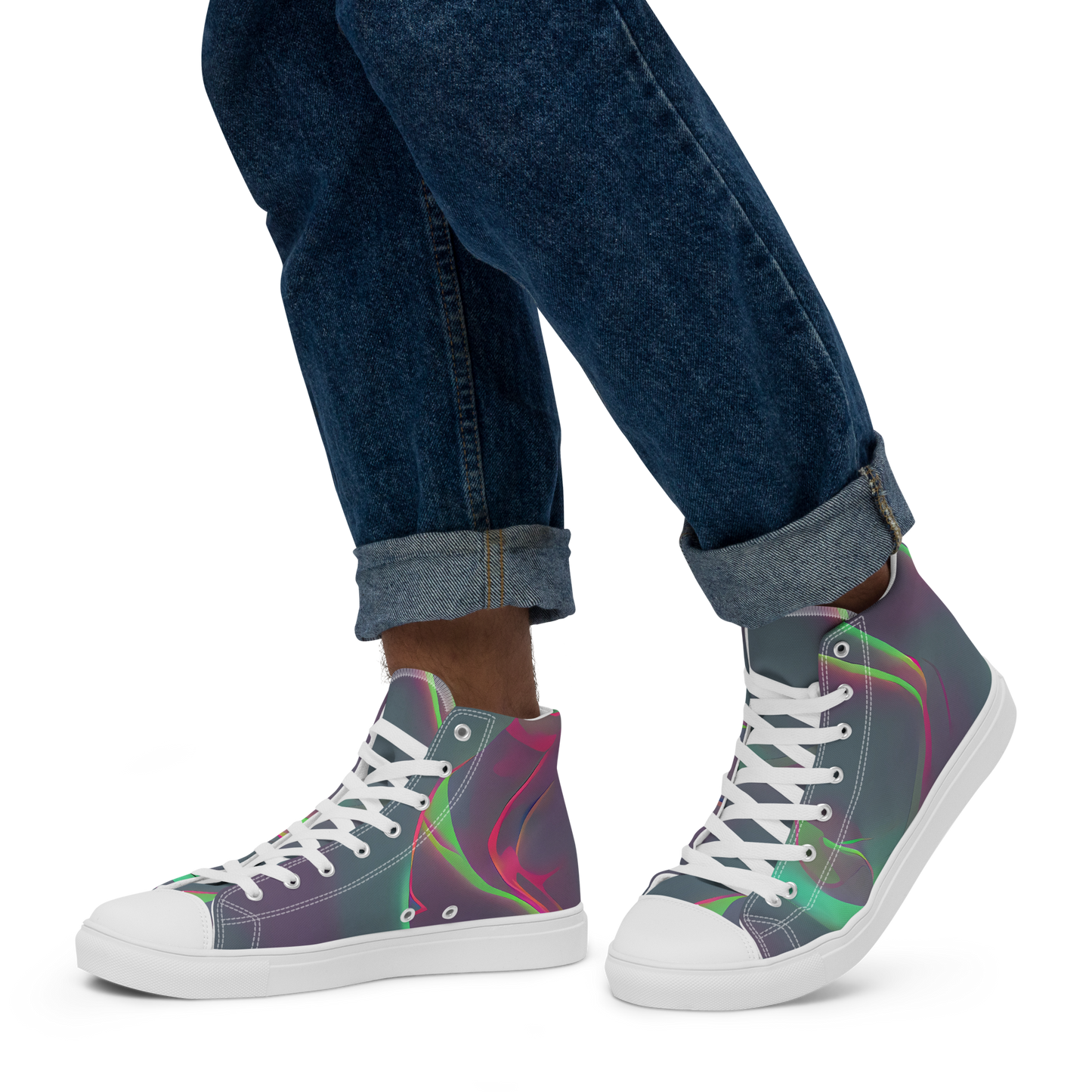 Men's High Top Canvas Shoes - Neon Whisper