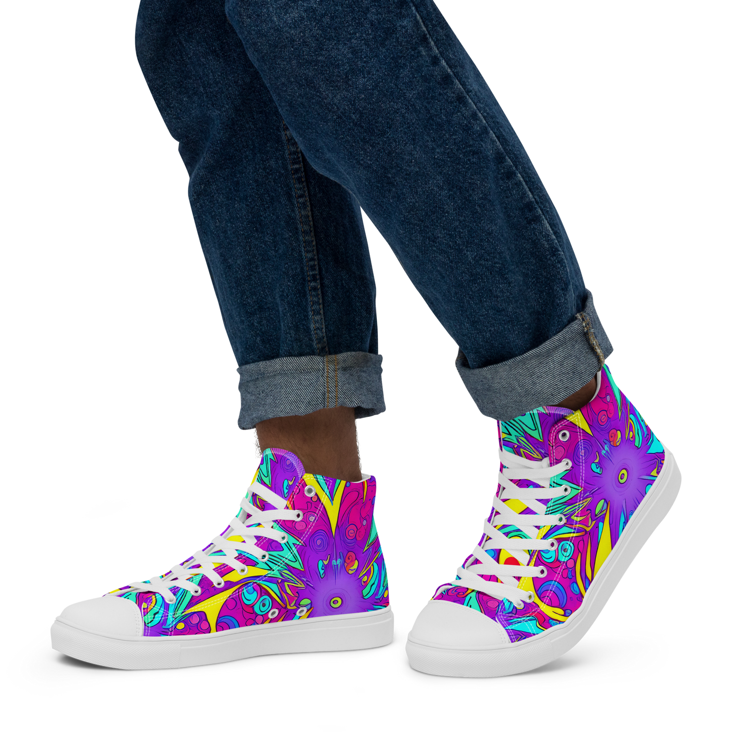 Men's High Top Canvas Shoes - Nebula Radiance