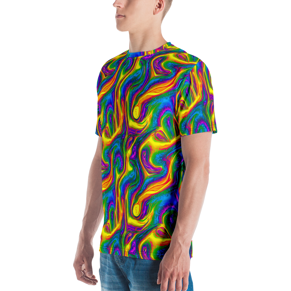 Men's Crew Neck T-Shirt - Electric Aurora