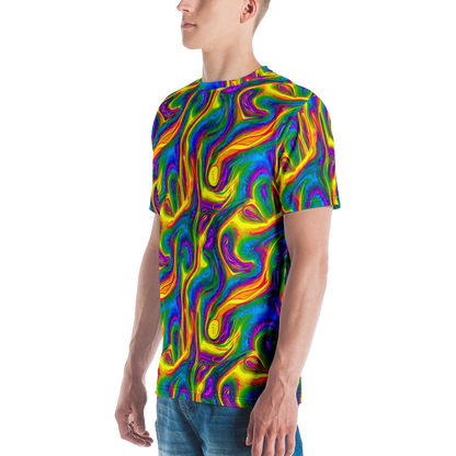 Men's Crew Neck T-Shirt - Electric Aurora