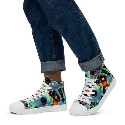 Men's High Top Canvas Shoes - Galactic Grotesque